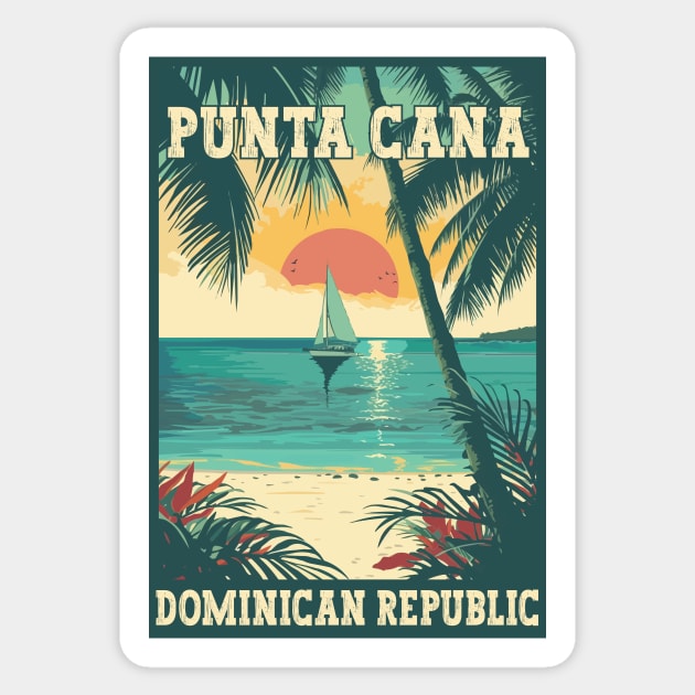 Punta Cana Dominican Republic Tropical Paradise Travel Art Sticker by turtlestart